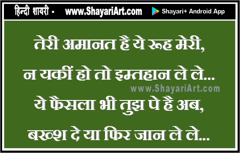 Teri Amanat - Love Hindi Shayari
